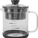 Yardwe Soy Milk Filter Pot with Fine Mesh Strainer 7.48X6.29X4.72In Glass Container 32Oz for Kitchen Nut Milk Tea Brewing Juice Filtration