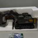 15 Channel RC Excavator Metal Shovel,RC Digger Construction ToysDozer Tractor,Simulated Smoke, Sound, Metal Digging Head, Best Gift for 3+ Old Boys Adults