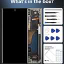 OLED Screen Replacement for Samsung Galaxy S23 Ultra 5G with Frame & Fingerprint Sensor  Includes Full Tool Kit & Installation Guide (Silver)