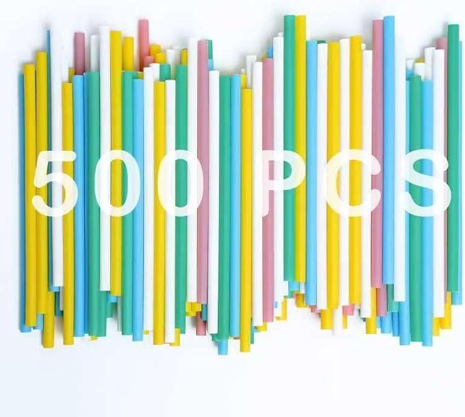 500 pcs 5.75" Short Cocktail Straws Plastic-Free, Colorful Disposable Drinking Straws, Plant-Based Stylish Party Straws, A Plasticless Sturdy Drinking Straws for Hot and Cold Drinks Not Foggy