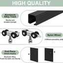 4FT Barn Door Hardware Kit, Low Clearance Aluminium Alloy Box Rail Track Hardware Kit, Sliding Door Track for Interior Single Wooden Door,Black, 4FT-B
