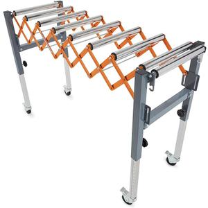 Bora Portamate Adjustable Conveyor Roller Stand Infeed / Outfeed Support Expandable Gravity Conveyor 300 lbs. Weight Capacity Locking Swivel Castor Wheels PM-2700