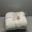 YnM Velvet Weighted Blanket, Handmade Chunky Knitted Design, Soft and Cozy, Temperature Regulating and Breathable, Machine Washable Throw for Sleep or Home Decor (Cream, 50x60 Inch, 10lbs)