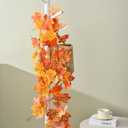 SUQ I OME 1 Pack of Artificial Fall Maple Leaf Plants Fake Garlands, 6 Feet for Halloween Thanksgiving Day Party Art Decor