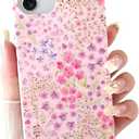 Skyseaco for iPhone 11 Case Cute Pink Flower Floral Pattern Aesthetic Phone Case for Women Girls Soft Slim TPU Shockproof Phone Cover - Pink Wildflower