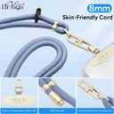 Adjustable Anti-Theft Phone Lanyard Neck & Crossbody Strap with 0.2mm Metal Tab & Comfort-Fit 8mm Rope (Fog Blue)