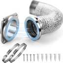 Magnetic Dryer Vent Coupling DV180, Dryer Vent Connector Airtight Seal Kit Easy to Clean Quick Connector Including a 3.3ft 4" Duct and two Clamps