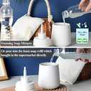 BosilunLife Foam Hand Soap Dispenser - 12 oz Bathroom Lotion Hand Pump Dispenser White Foaming Soap Dispenser Ceramic with Black Foaming Pump Replacement