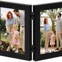 Giftgarden 4 Folding 4x6 Picture Frame, Hinged Photo Frames Foldable for Desktop Display, Gifts for Mom Mother Christmas Family Photo Collage, Black