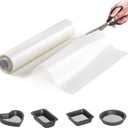 Silicone Baking Mat Roll - Best German Silicone - Non-slip Silicone Pastry Mat, Non-Stick Reusable Air Fryer Linner, Counter Mat, Oven Liner, Freeze Dryer Mat - 12IN x 8FT (White)