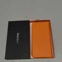 SHIELDON Real Leather Wallet Case for iPhone 17 Pro Max 6.9" 5G 2025 | Kickstand, RFID Blocking Credit Card Holder, Magnetic Closure, Folio, Shockproof Protective Phone Cover - Orange