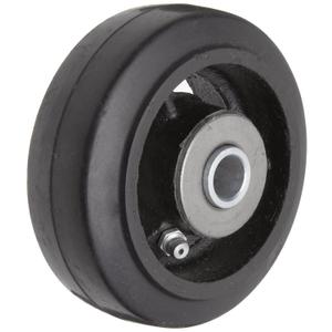 Mold-On Rubber on Iron Wheel, Roller Bearing, 250 lbs Capacity, 4" Wheel, Dia, 1-1/2" Wheel, Width, 1-7/8" Plate Length