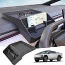 for Tesla Cybertruck Hidden Screen Storage Tray 2025 2024, Silicone Console Organizer, Custom Fit, Phone Holder for Safer FSD Driving, Easy to Clean, Avoid Distractions, Dashboard Storage Box
