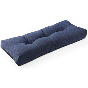 SUNROX LokGrip Non Slip Tufted Memory Foam Bench Cushion, FadeShield Water Resistant Durable Thicken Outdoor/Indoor Bench Seat Pads 36x14x4 inch, Heather Indigo