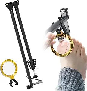 3.0-ZJQ-80 Foldable Extended Long Handle Toenail Clippers with Magnifier White