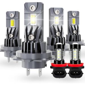 Light Bulbs For BMW X1 2010-2019, 500% Upgrade over Halogen, High Low Light, Fog Light, 6500K Cool White, 5000 Lumens, Plug and Play, 6 PCS