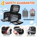 Petskd Top and Side Expandable Pet Carrier 17x11x9.5 Inches Alaska Airline Approved, Soft-Sided Carrier for Small Cats and Dogs with Locking Safety Zippers and Anti-Scratch Mesh(Black)
