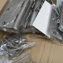 18 Pack Satin Nickel 3.5 Inch x 3.5" 1/4" Radius Interior Door Hinges Brushed Nickel 3-1/2 Door Hinge for Doors Bedroom Small Rounded Conner Standard Bifold Residential Door Hinge