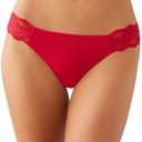 b.tempt'd Women's B.Bare Sleek Minimal Coverage Thong Panty, 976267 (Medium, Red)
