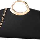 Kasqo Clutch Purse for Women,Fashion Vegan Leather Evening Bag Formal Handbag Crossbody Bag for Party Wedding Cocktail Prom