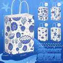 Kolldenn 24 Pcs Ocean Theme Paper Gift Bags with Handles, Under the Sea Party Favor Bags Bulk, Sea Animal Goodie Treat Storage for Summer Beach Birthday Party Supplies, 8.27 x 5.91 x 3.15 Inch, 1 Count