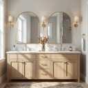 ANDY STAR 24x32’’ Gold Arched Mirror, Brass Bathroom Mirror Arched Top Rounded Corner Seamless Tube Metal Framed, 1’’ SUS304-Anti-Rust, Wall Mounted Vertical for Bathroom, Entryway, Over Sinks