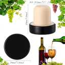 Yookeer T-shaped Stopper Cork Wine Bottle Stoppers Reusable Wine Sealing Plug for Beer Bottles DIY Craft(Black,24 Pieces)