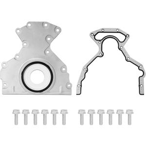 Engine Rear Main Seal Cover Kit with Gasket & Bolt Compatible with Cadillac Escalade, GMC Yukon Sierra, Chevy Suburban Silverado Tahoe Express 4.8 5.3 6.0 6.2L Replace# 635-518 12633579 12639250