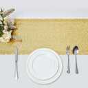 6 Packs 12 x 72 inches Gold Sequin Table Runner, Glitter Runner for Birthday Party Supplies Decorations Wedding Bachelorette Holiday Celebration Bridal Shower Baby Shower