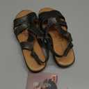 Easy Street womens BoltFlat Sandal Size 7.5, Black