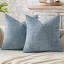 MIULEE Pack of 2 Coastal Blue Throw Pillow Covers 18x18 Inch Summer Modern Boho Accent Decorative Pillow Covers Soft Farmhouse Cushion Covers for Home Decor Couch Bed Sofa Living Room