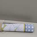 Leaf Pattern Blue Mahjong Mat for Table with Bag, 31.5x31.5 Inch