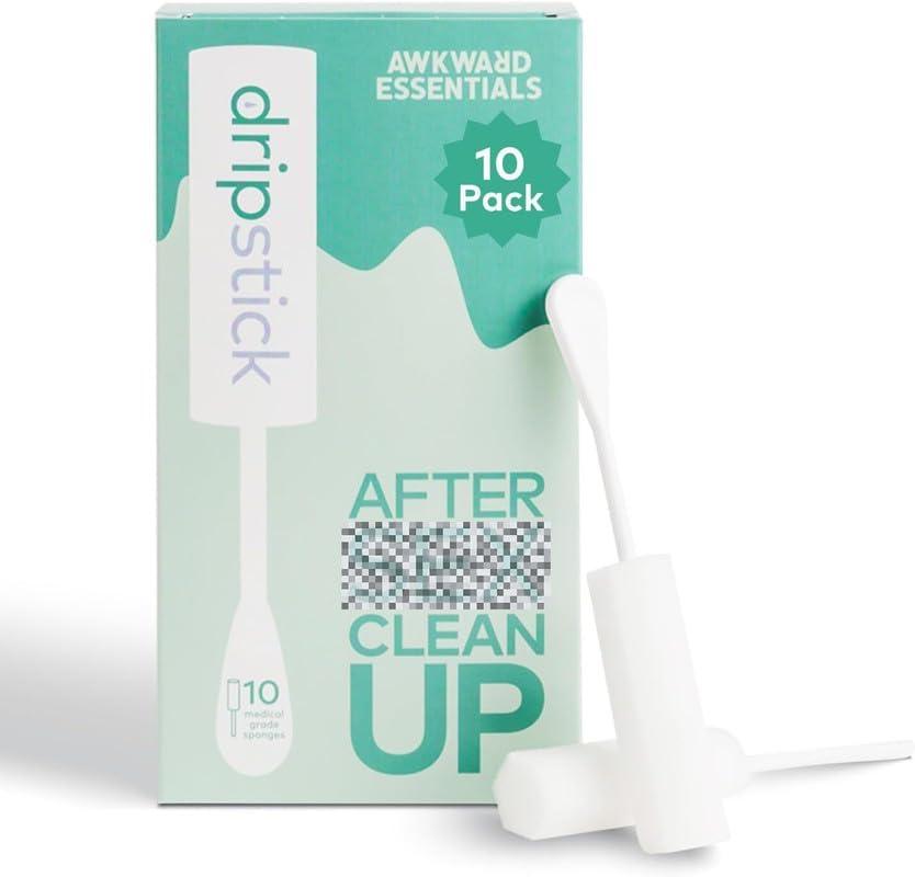 Dripstick Absorbing Sponge For Women - Awkward Essentials Dripstick 10 Pack of Sterile Post Coitus Sponges for Feminine Care and Hygiene