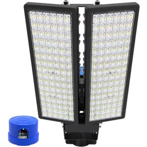 2 Pack 100W LED Parking Lot Light 28000LM Barn Lights with Photocell 6500K Security Light Dusk to Dawn IP67 Waterproof LED Exterior Lights Lightning-Resistant and Robust for Yard