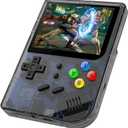 DREAMHAX RG300 Portable Game Console with Open Source System Preload 10000 Games, Handheld Video Games Player with 16G + 32G TF Card 3 Inch IPS Screen, Arcade Retro Games Gifts (Black Transparent)