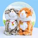 Smalody Interactive Plush Toys, Novelty Sound Control Electronic Cat Electronic Pets Robot Cat Gift for Children (White)