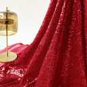 INVGEEXI Red Sequin Fabric by The Yard, 6 Feet 2 Yard Sparkly Glitter Sequins Material for Wedding/Bridesmaid Dresses, Party Costumes, Tablecloths, DIY Sewing Projects