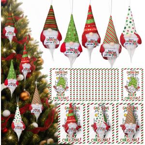 Peryiter 20 Set Christmas Hanging Gnomes Ornaments Coworker Gifts Bulk with Thank You Cards Swedish Plush Beard Doll Ornament Appreciation Gifts for Coworker Employees Staffs Xmas Tree Home Decor