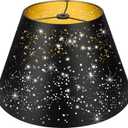 Medium Lamp Shade, ALUCSET Barrel Metal Etching Process Lampshade for Table Lamp and Floor Light, 7x13x7.8 inch, Spider