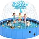 EPN Foldable Dog Pool with Sprinkler, Large Non-Slip PVC Pet Bath, 132 Inch | 2-in-1 Pet Bath and Sprinkler with Non-Slip Base for Dogs and Kids, Ideal for Backyard Cooling, Bathing and Summer Water Play