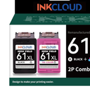61XL Ink Cartridge Replacement for HP Ink 61 61XL Combo Pack Used with Envy 4500 4502 5530 5534 4630 2540 4502 OfficeJet 4630 4635 5535 4501 DeskJet 2514 3512 1000 1010 1510 Printer - Black Tri-Color