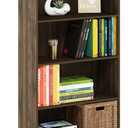 Furinno PASIR Book Shelf, 4-Tier Bookshelf, Bookcase with Open Shelf, 9.4 x 23.6 x 41.7, for Living Room, Bedroom, Home Office, Columbia Walnut