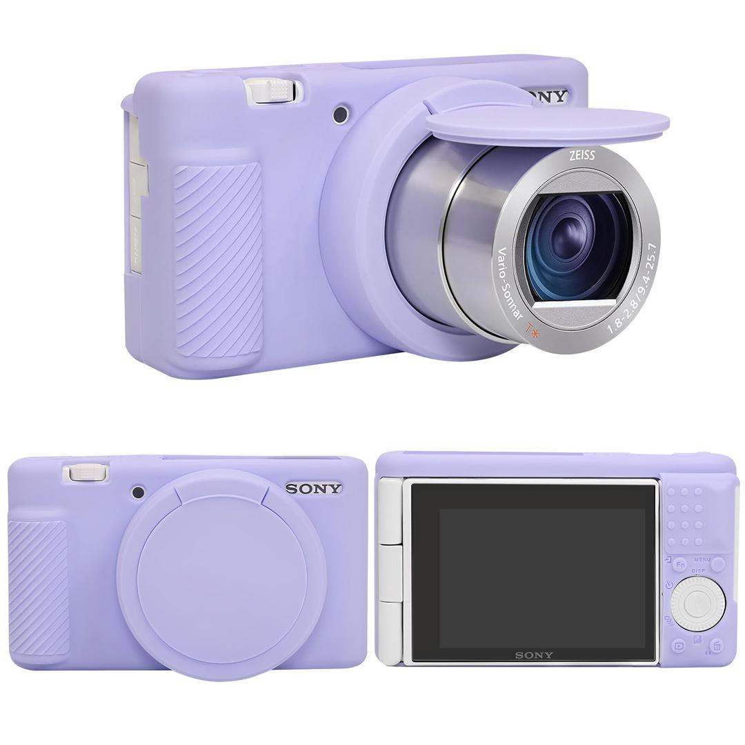 RAIALL Silicone Case for Sony ZV-1 Digital Camera, ZV1 Soft Protective Silicone Sleeve Holder, Travel Lightweight Rubber Cover with Removable Lens Cover, Purple