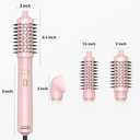 4 in 1 Rotating Hair Dryer Brush Spinning with Detachable Brush(2" & 1.5"),Negative Ionic Brush Blow Dryer 100-120V,3 Heats and 2 Speeds Rotating Hot Air Brush for Curling,Straight,Drying