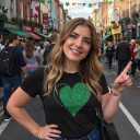 Womens St Patricks Day Shirt Green Glitter Heart Tee, Festive Irish Outfit, Soft Cotton Black Shamrock T Shirt for Women (Gray, M)