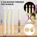 Baquler 100 Pcs Flameless Taper Candles LED Taper Candles Flickering Bulk Ivory LED Candlestick for Easter Wedding Church Halloween Christmas Party Decor Table Centerpiece, 8.5 in, No Batteries