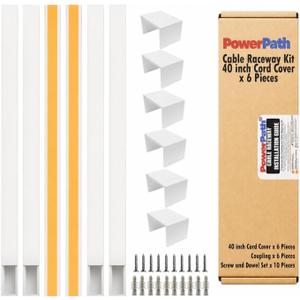 Cord Hider 19.7ft, 6 Pack 236in Cable Raceway, Paintable