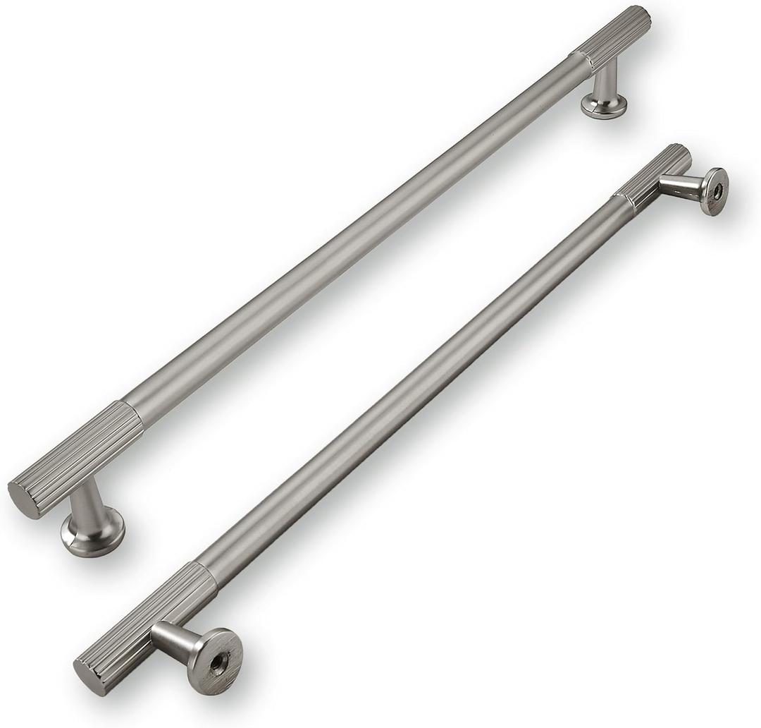 khtumeware 10 Inch Hole Center 5 Pack Brushed Satin Nickel Cabinet Pulls Heavy Duty Soild Kitchen Drawer Handles Cabinet Hardware for Cupboard Drawer Handles Dresser Pulls