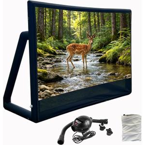 Portable 10FT/120IN Inflatable Projector Screen Outdoor Inflatable Movie Screen with Air Pump Suitable for Camping and Home Parties