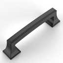 Amerdeco 10 Pack Matte Black Cabinet Pulls 3-3/4 Inch(96mm) Hole Center Cabinet Hardware Kitchen Cabinet Handles for Bathroom Drawer Pulls Dresser Pulls ZH0010